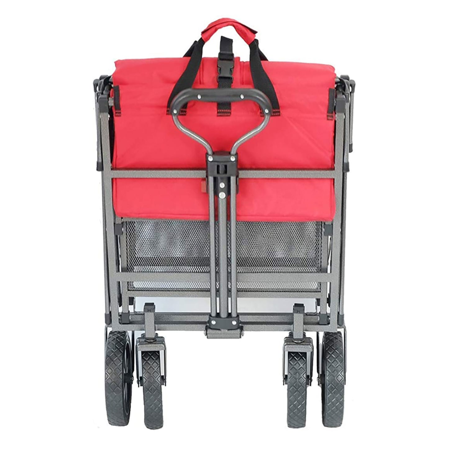 Mac Sports Double Decker Wagon: Red - Collapsible Outdoor Utility Garden Cart, 150 Lb Capacity