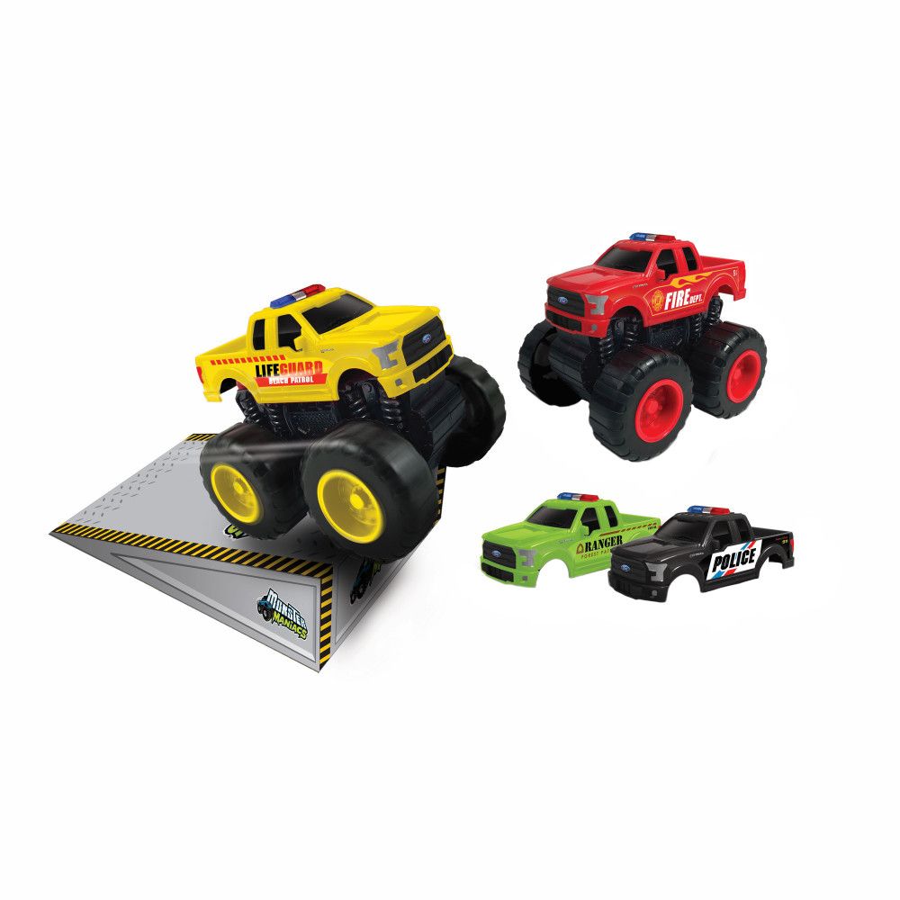 Jam'N Products Ford F-150 Friction-Powered Switch'Em Rescue Toy Vehicle Set