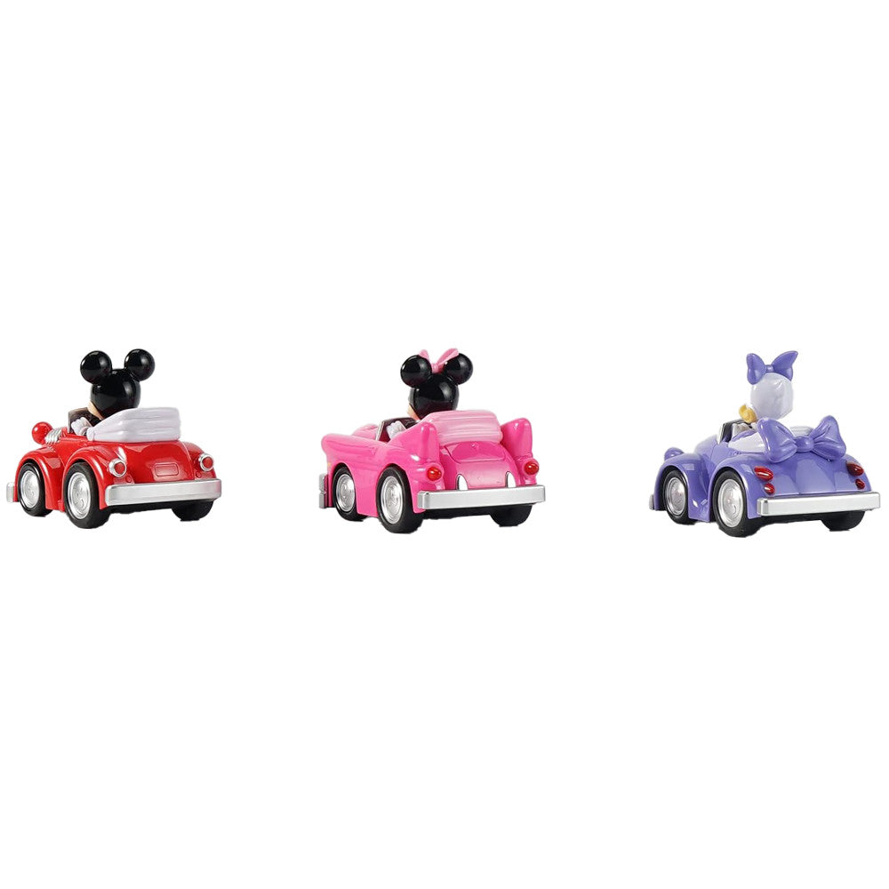 Disney Junior: 3 Pack Pull-Back Toy Vehicles - Mickey, Minnie & Daisy