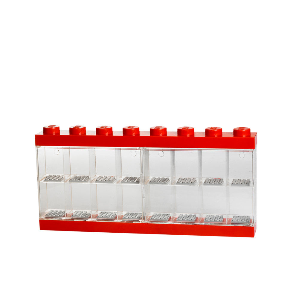 LEGO Bright Red Minifigure Display Case 16 - Stackable Collector's Showcase