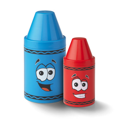 Crayola Crayon Inspired Storage Containers - Set of 2, Cerulean & Red