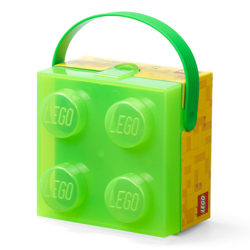 LEGO Classic Square Brick Storage Box with Handle - Translucent Green