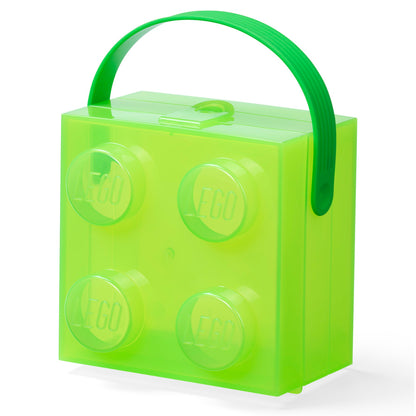 LEGO Classic Square Brick Storage Box with Handle - Translucent Green