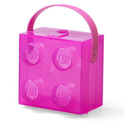 LEGO Classic Square Brick Storage Box with Handle - Translucent Violet