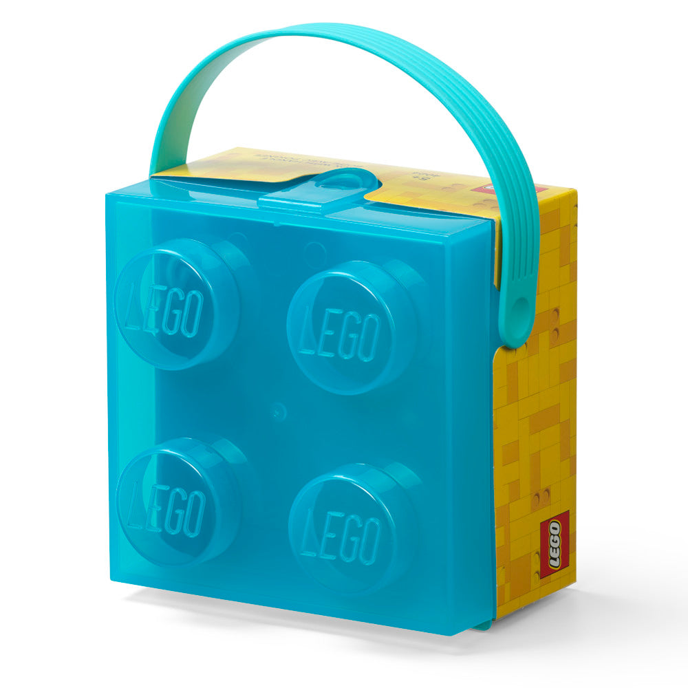 LEGO Classic Square Brick Storage Box with Handle - Translucent Light Blue