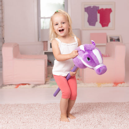 Plush Stick Pony 27 inch Interactive Toy - Purple