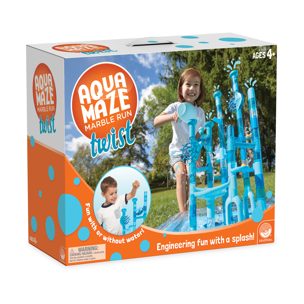 MindWare Aqua Maze Marble Run Twist - Water-Themed Marble Run Set