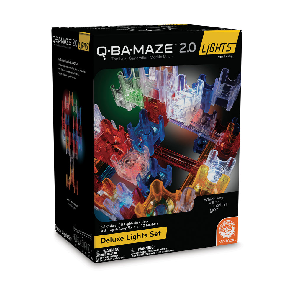 MindWare Q-BA-MAZE 2.0 Deluxe Lights Set - Interactive Marble Maze