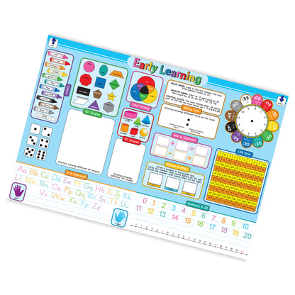 Ashley Productions Smart Poly Learning Placemat - Early Education Basics - 13" x 19" - Pack of 10