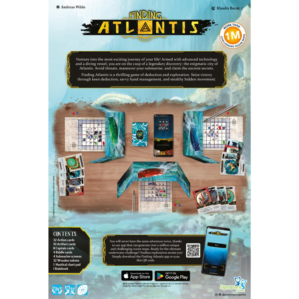 Synapses Games: Finding Atlantis - Exploration & Deduction Game, Ages 14+, 1-4 Players