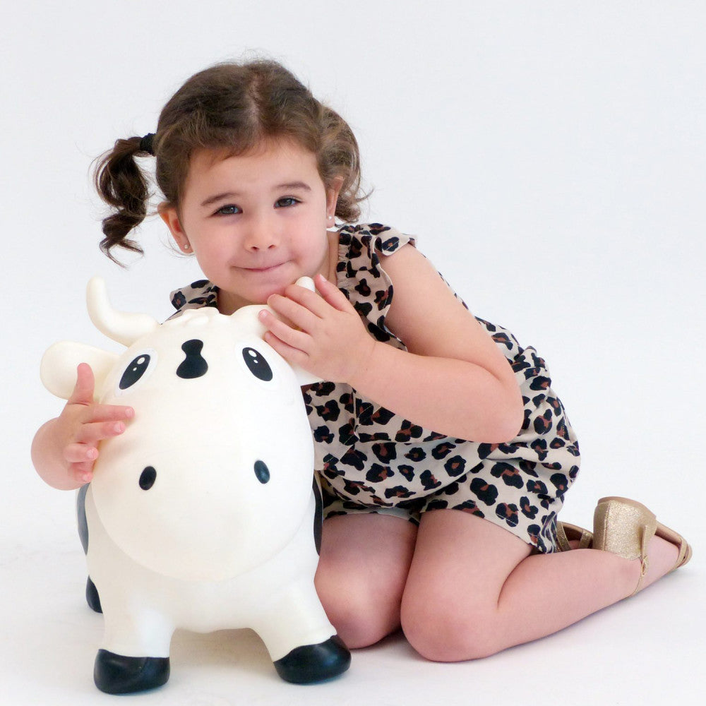 Pop It Up: Kidzzfarm Bouncing Cow: Junior - White - Inflatable Animal Hopper