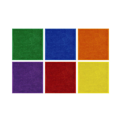 Joy Carpets & Co Joy in a Box - Vibrant Classroom Carpet Squares, 24 Pack