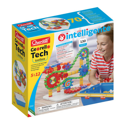 Quercetti Georello Tech 130-Piece Mechanical Gears Building Set