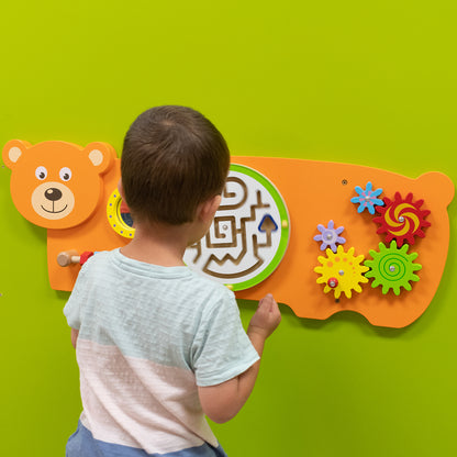 Learning Advantage Bear Activity Wall Panel - Interactive Toddler Learning Center