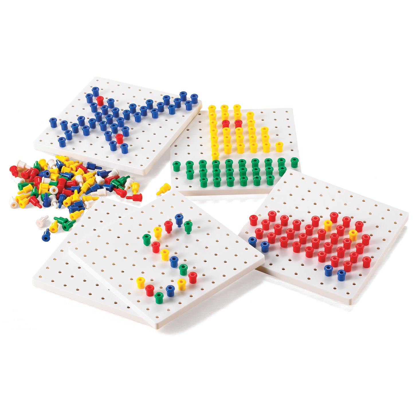 edxeducation Colorful Pegs & Pegboards Set - Montessori-Inspired Educational Toy