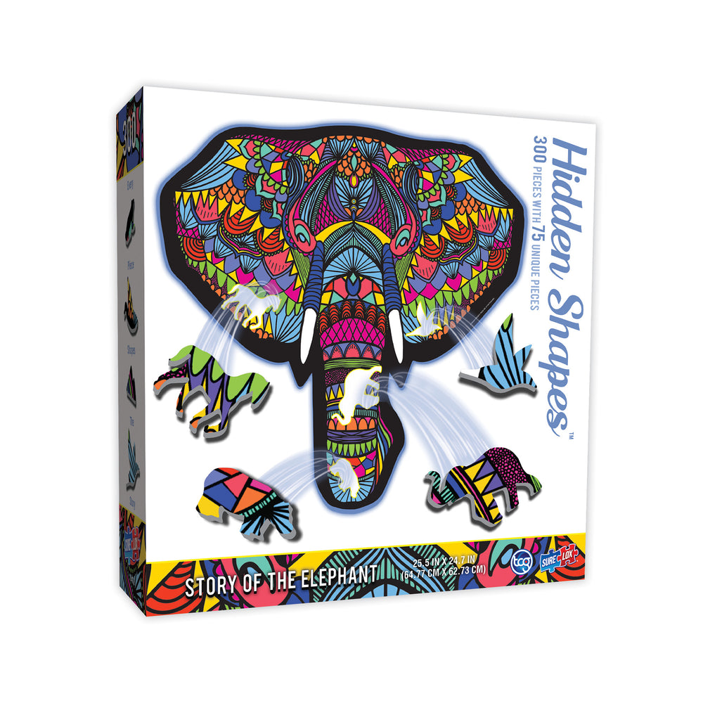 Hidden Shapes Elephant Jigsaw Puzzle - 300 pc