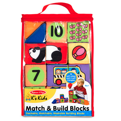 Melissa & Doug Match & Build Soft Blocks ‚Äì 14-Piece Set