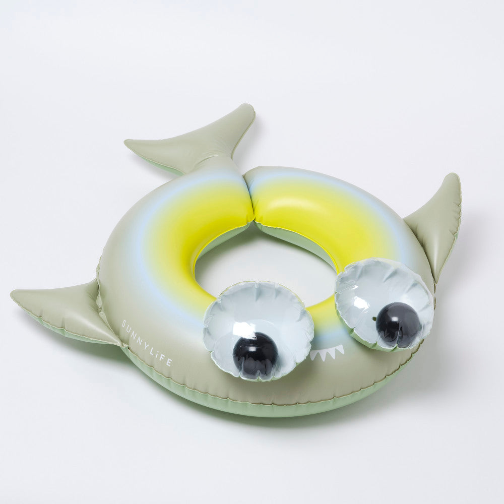 Sunnylife: Kiddy Pool Ring - Shark Tribe - Khaki Green, Inflatable Float