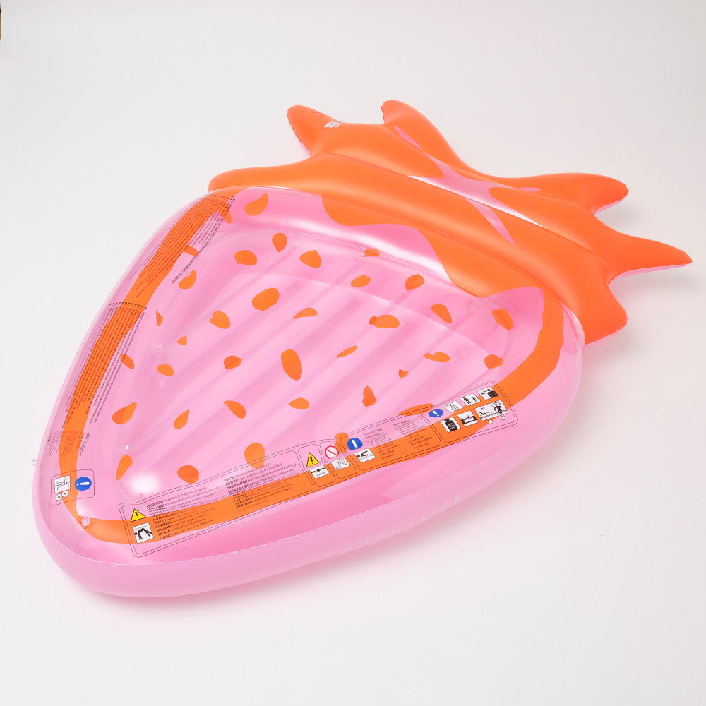 Sunnylife: Luxe Lie-On Float - Strawberry - Inflatable Pool Lounge