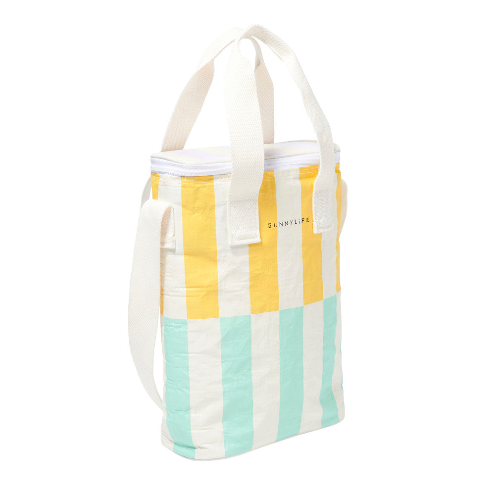 Sunnylife: Drinks Cooler Bag - Rio Sun - Stripe Yellow & Mint