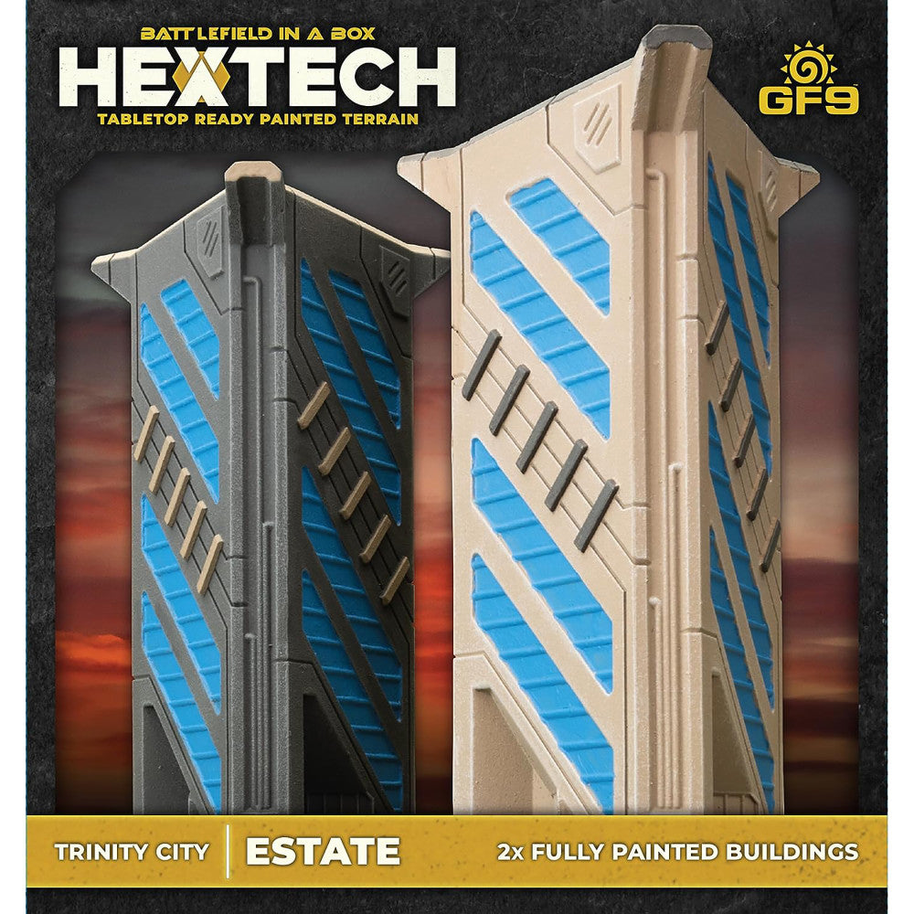 GF9 Hextech Trinity City: Estate - 2 Fully Painted RPG Buildings