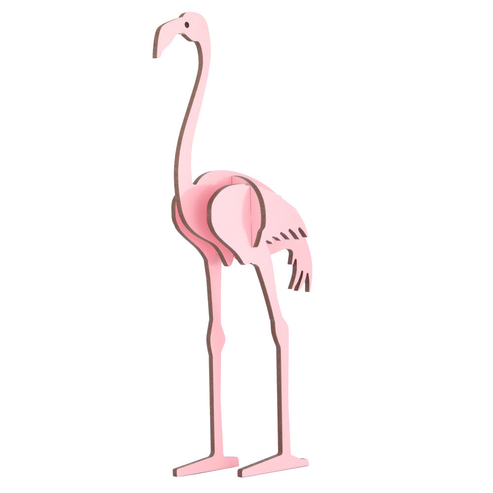 Little & Wood: Woodlet: Medium - Flamingo - Pink, 3D Wooden Kit-Set, Bird Puzzle