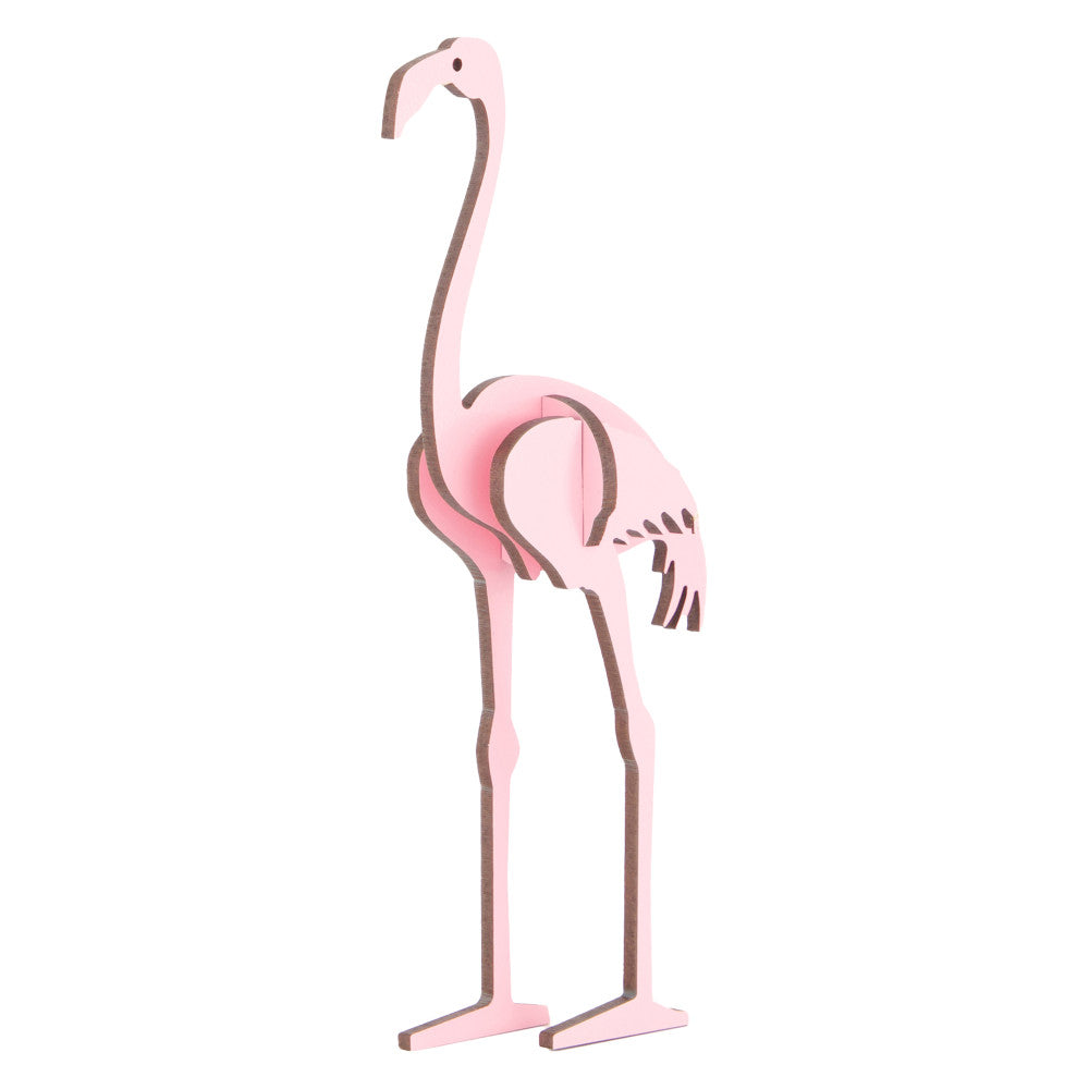 Little & Wood: Woodlet: Small - Flamingo - Pink, 3D Wooden Kit-Set, Bird Puzzle