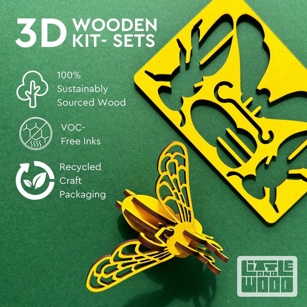 Little & Wood: Woodlet: Medium - Concrete Truck - Green, 3D Wooden Kit-Set