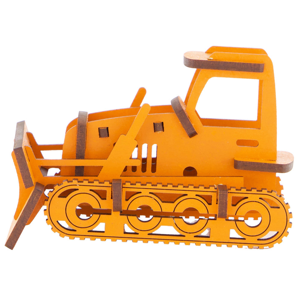 Little & Wood: Woodlet: Medium - Bulldozer - Orange 3D Wooden Kit-Set