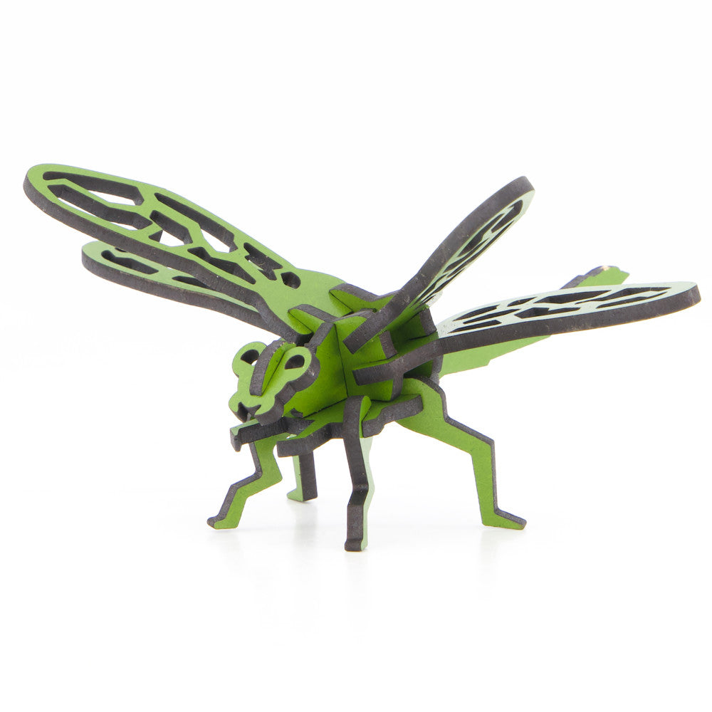 Little & Wood: Woodlet: Small - Dragonfly - Green, 3D Wooden Kit-Set