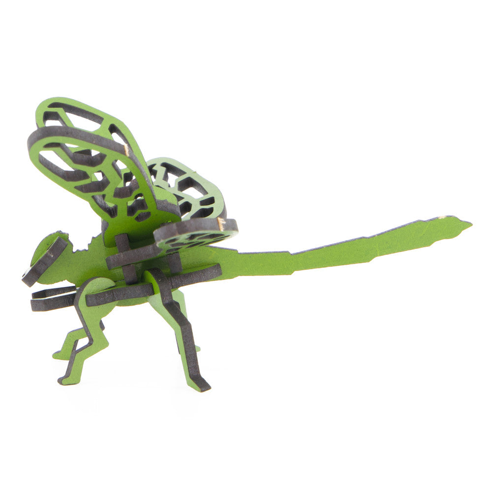 Little & Wood: Woodlet: Small - Dragonfly - Green, 3D Wooden Kit-Set