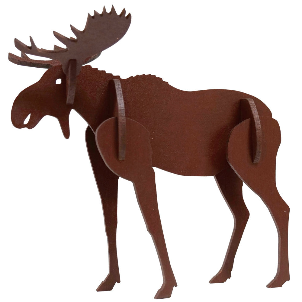 Little & Wood: Woodlet: Medium - Moose - Brown, 3D Wooden Kit-Set