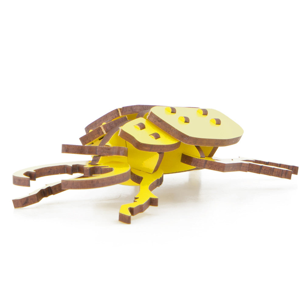 Little & Wood: Woodlet: Small - Beetle - Yellow, 3D Wooden Kit-Set