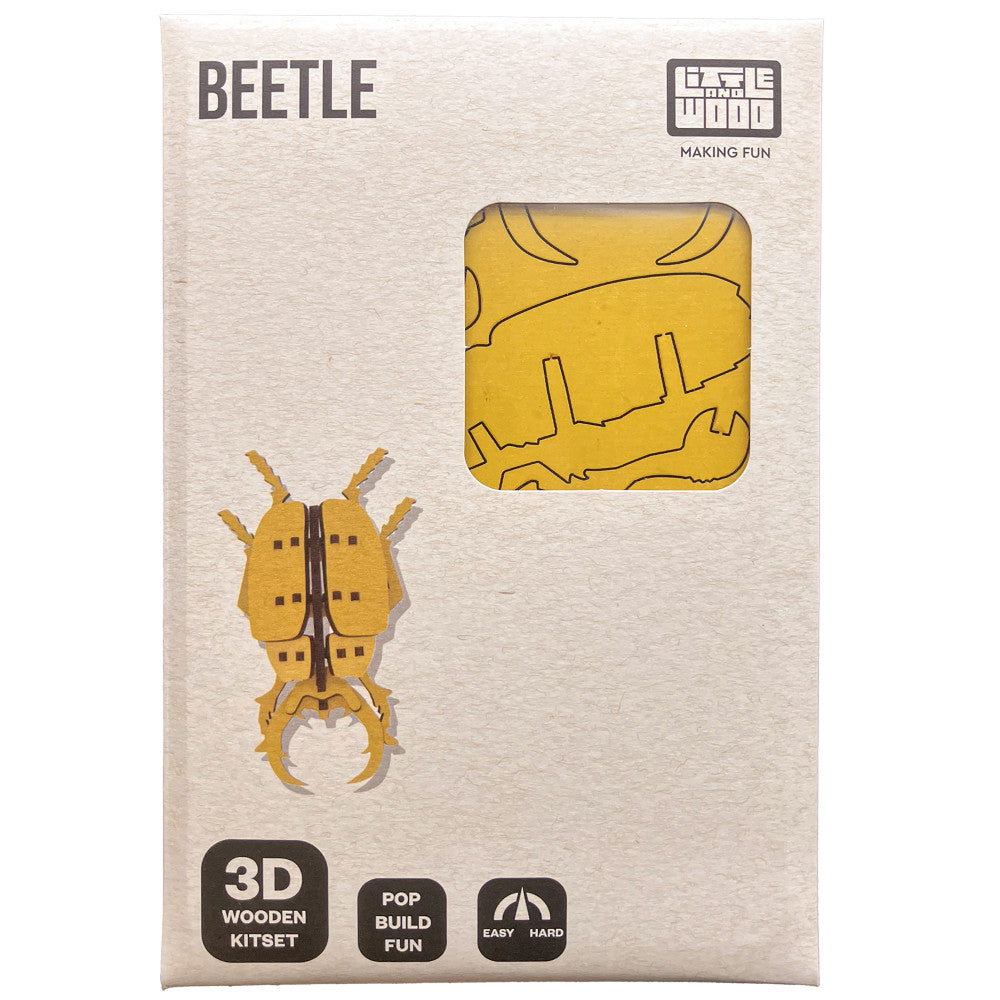 Little & Wood: Woodlet: Small - Beetle - Yellow, 3D Wooden Kit-Set