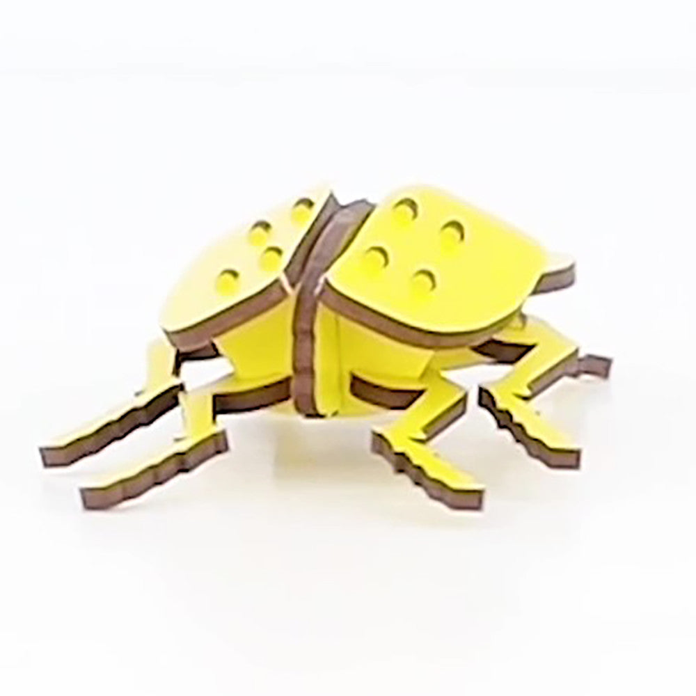 Little & Wood: Woodlet: Small - Beetle - Yellow, 3D Wooden Kit-Set