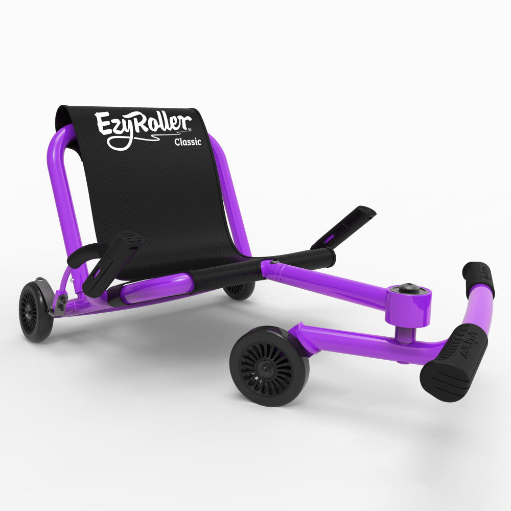 EzyRoller Classic - Purple - Ride-On Scooter for Kids, 154lb Capacity