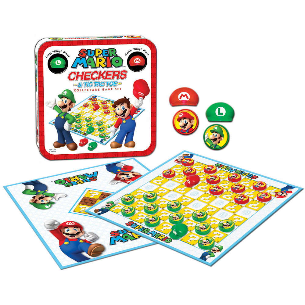 Super Mario Checkers & Tic Tac Toe Collector's Game Set by USAopoly