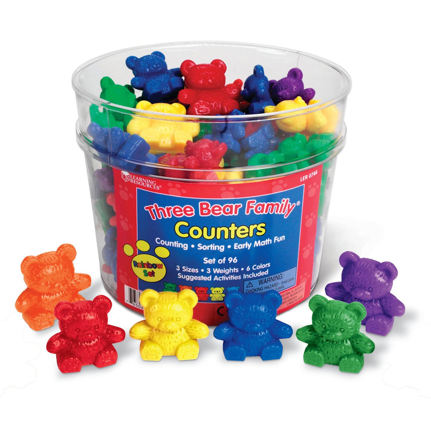 Learning Resources Three Bear Family Rainbow Counters - Colorful Educational Toy - Set of 96