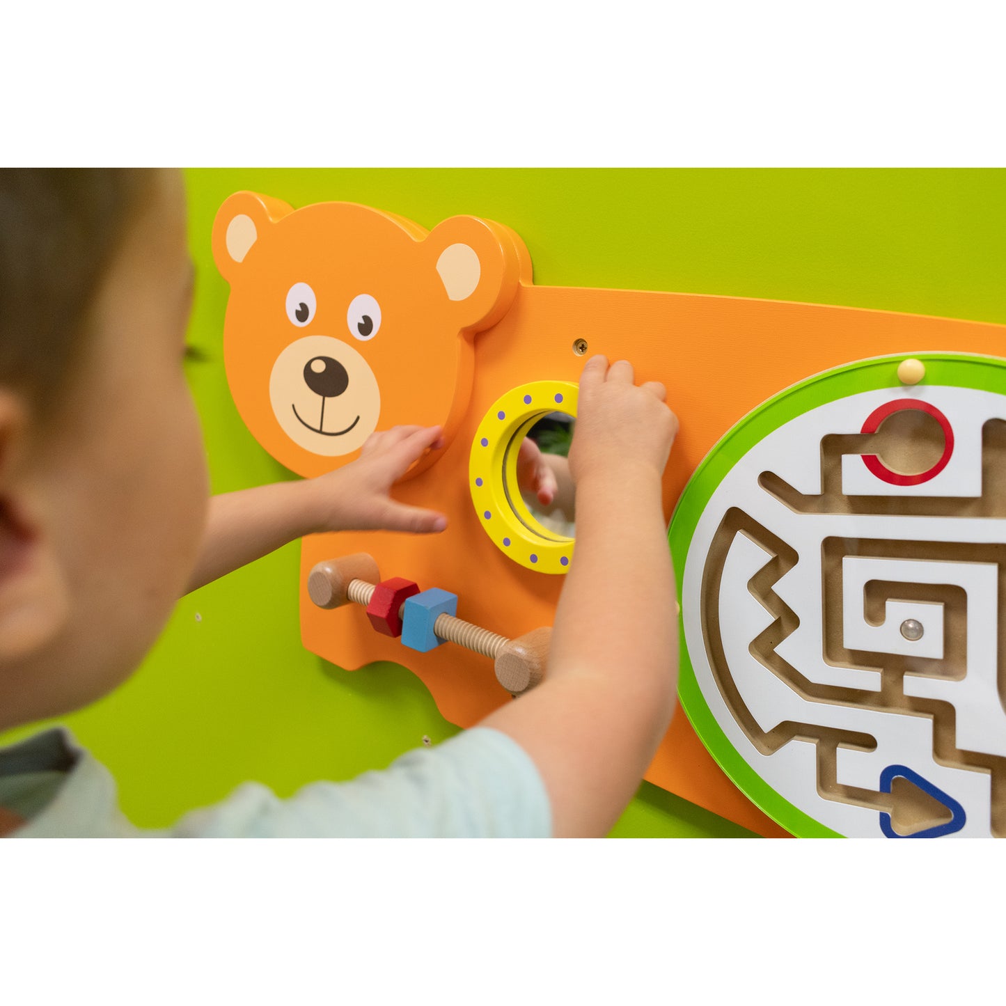 Learning Advantage Bear Activity Wall Panel - Interactive Toddler Learning Center