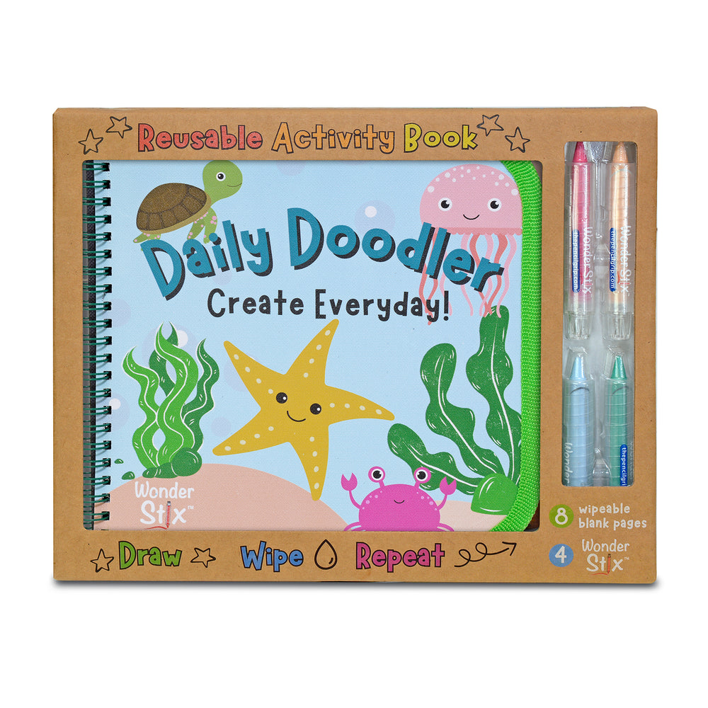 The Pencil Grip Sea Life Daily Doodler Activity Book with Wonder Stix - Assorted Colors