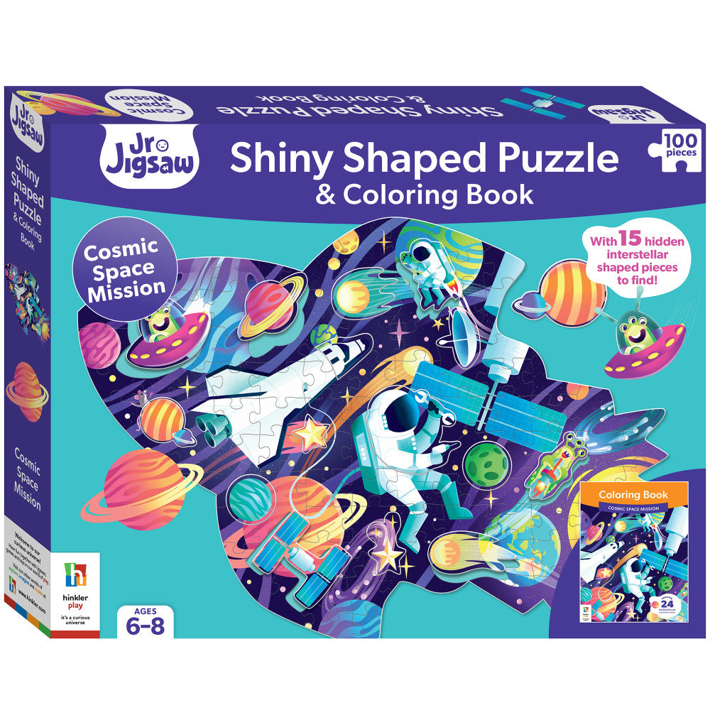 Jr Jigsaw Cosmic Space Mission 100-Piece Puzzle & Coloring Book