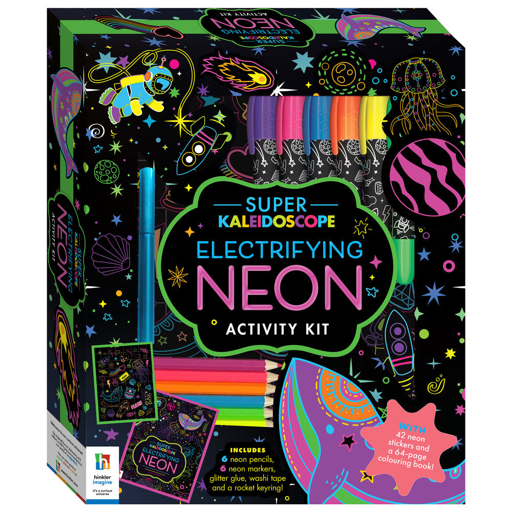 Super Kaleidoscope Neon Space Activity Kit - Arts and Crafts Set for Kids 6-12