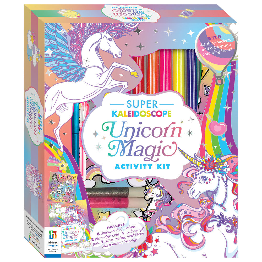 Super Kaleidoscope Unicorn Magic Activity Kit - Fantasy Coloring & Crafts Set for Kids