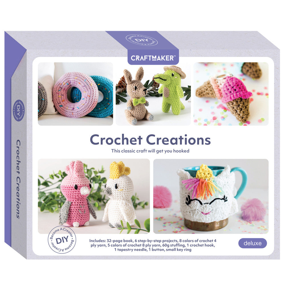 Craft Maker Crochet Creations Beginner Kit - Complete Crocheting Set