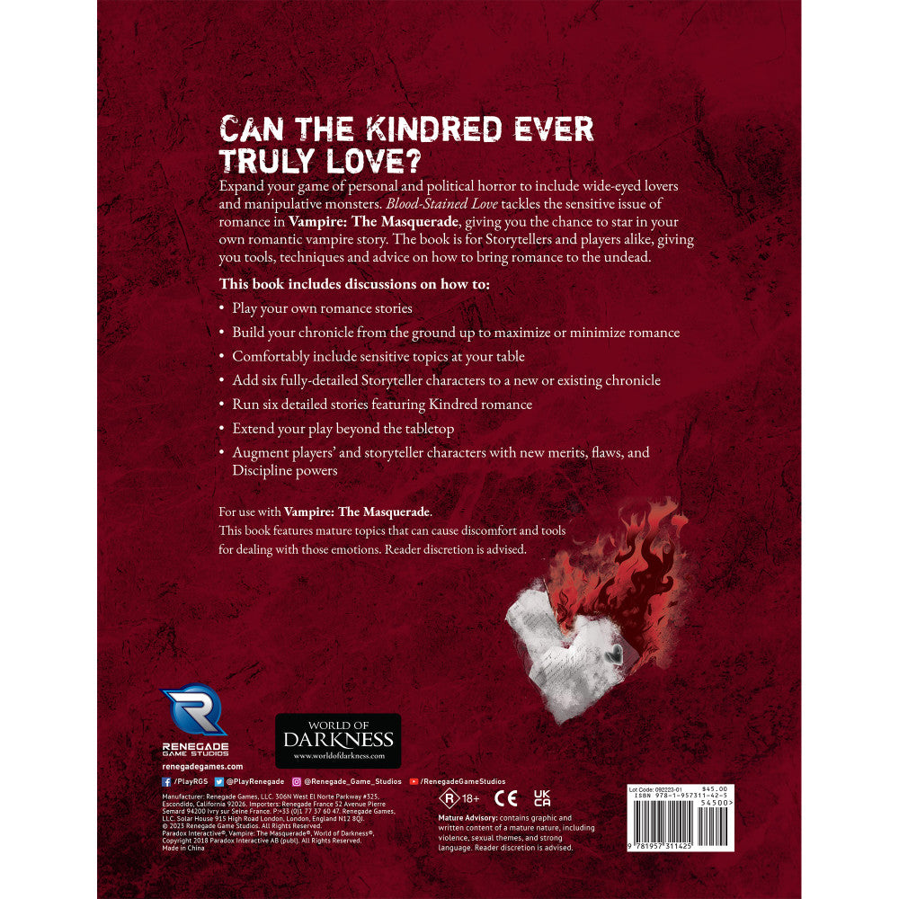 Vampire: The Masquerade - Blood-Stained Love RPG Sourcebook