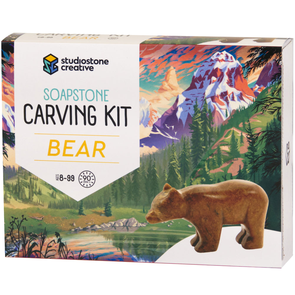 Studiostone Creative Bear Soapstone Carving Kit - Art Sculpting Set