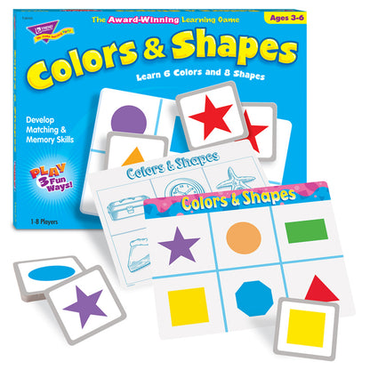 TREND Colors & Shapes Match Me Games - Educational Memory Board Game