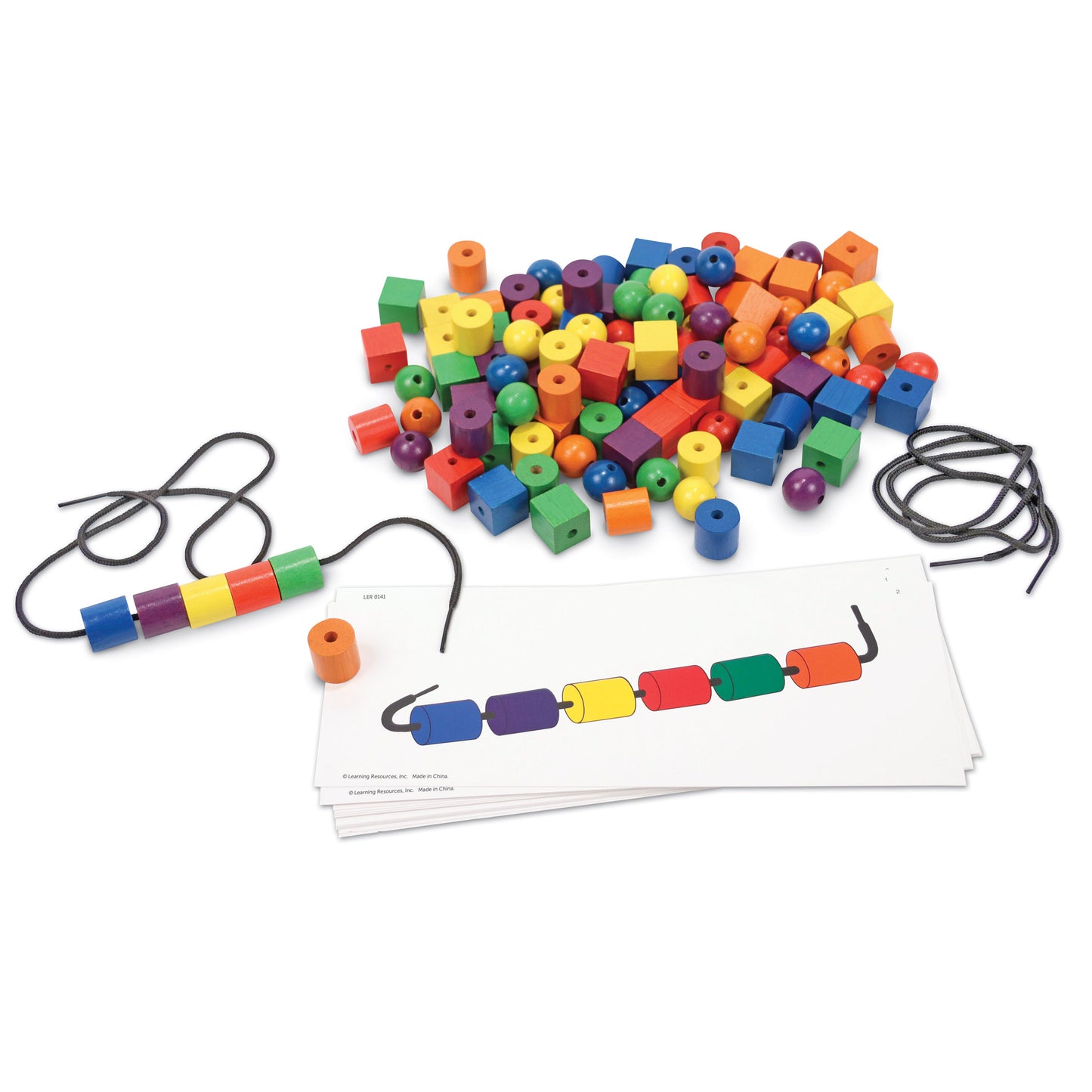 Learning Resources Beads and Pattern Cards Set - Educational Counting and Sorting Activity