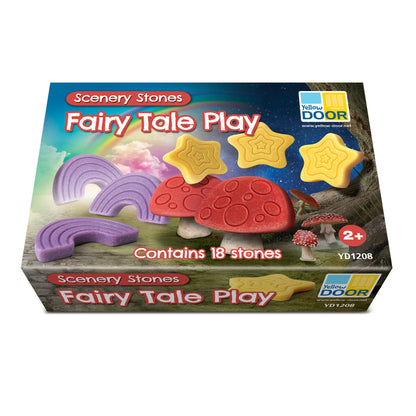 Yellow Door Fairy Tale Engraved Scenery Stones Play Set - 18 Pieces