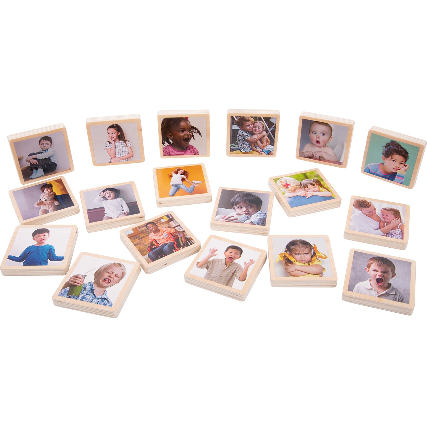 TickiT My Emotions Wooden Tiles - Educational Emotion Recognition Set - 18 Pieces